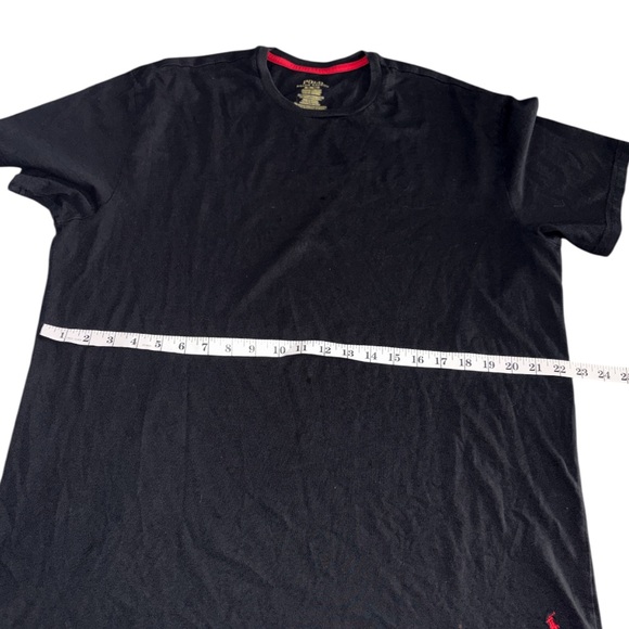 Polo by Ralph Lauren Black Tee Crew Neck Slim Fit 1” Polo embroidery Size XL - Picture 6 of 9